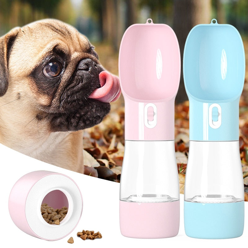 Dog Water Bottle with Filter, Portable 2in1 Dog Water Bottle Cup with Food  Container Pet Cat