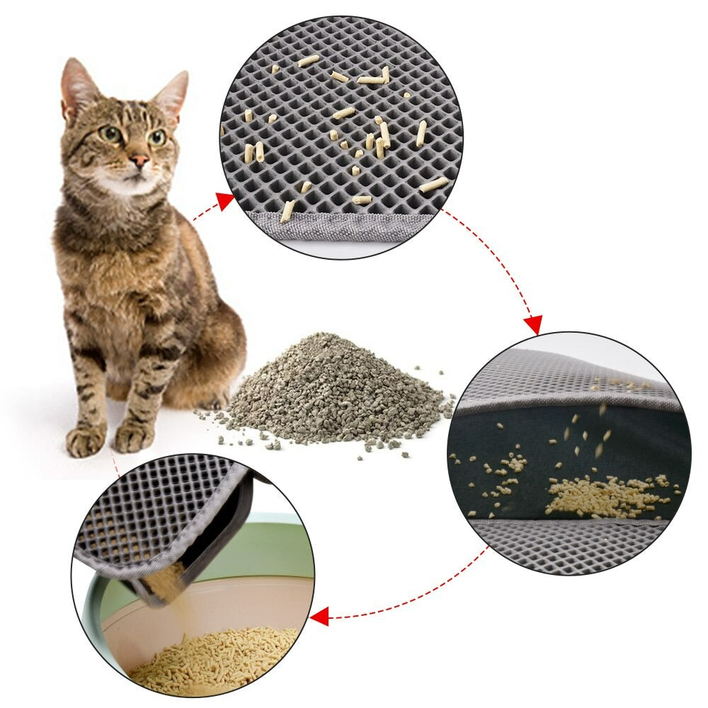 PAWISE Cat Litter Mat Trapping Mat Litter Box Rug Carpet Easy